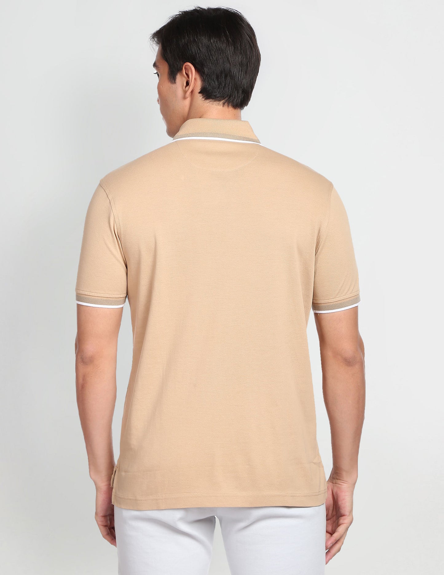 FVO Men's Polo Tshirt Single Pockety  Polo  Neck Cotton Sinker CREAM T-shirt.