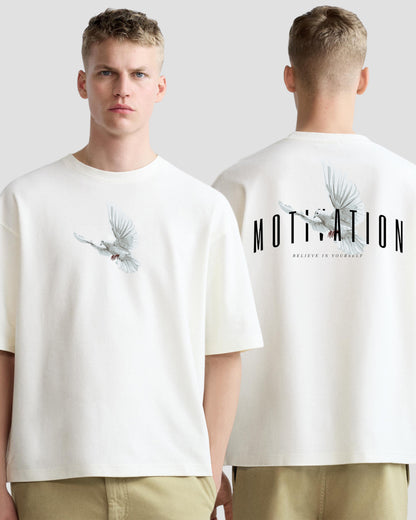 motivation white oversized tshirt.