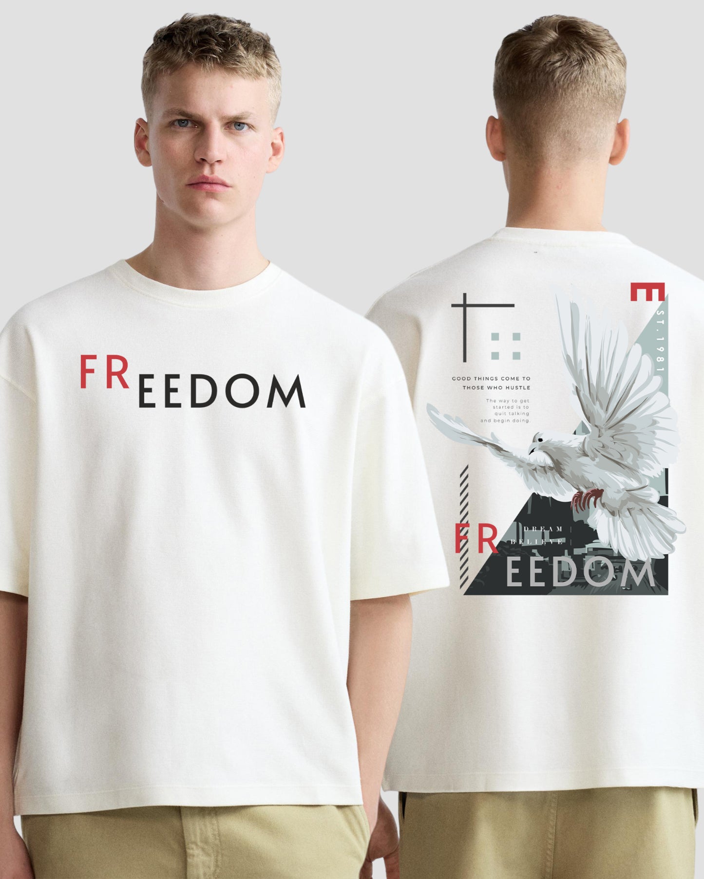 freedom bird white oversized tshirt.