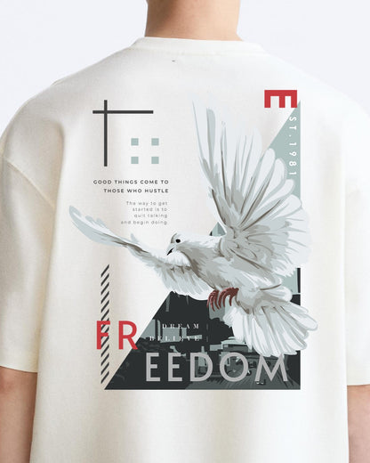 freedom bird white oversized tshirt.