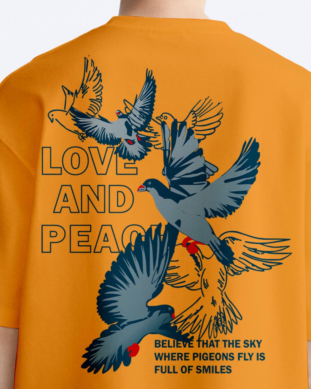 LOVE & PEACE MEN'S OVERSIZE COTTON TSHIRT.