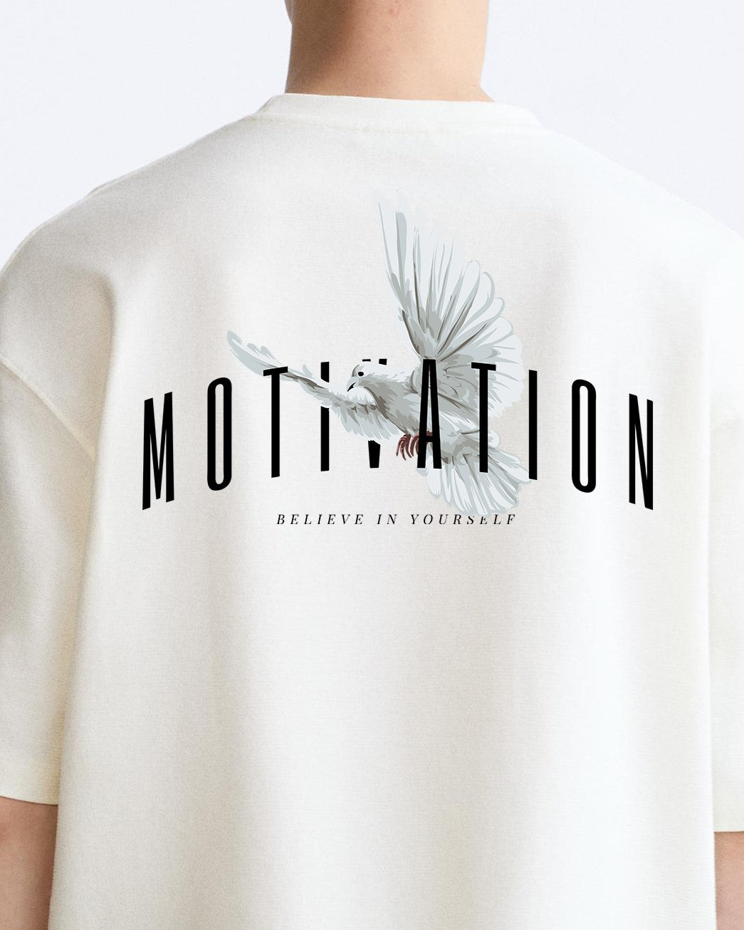 motivation white oversized tshirt.