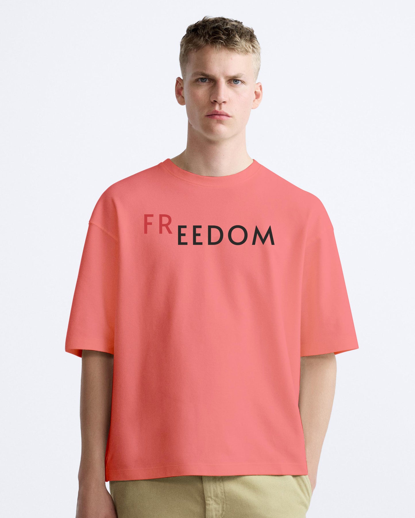 freedom bird peach oversized tshirt.