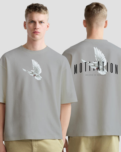 motivation grey oversized tshirt.