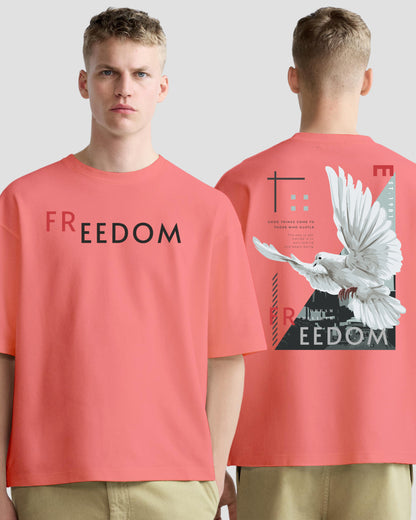 freedom bird peach oversized tshirt.