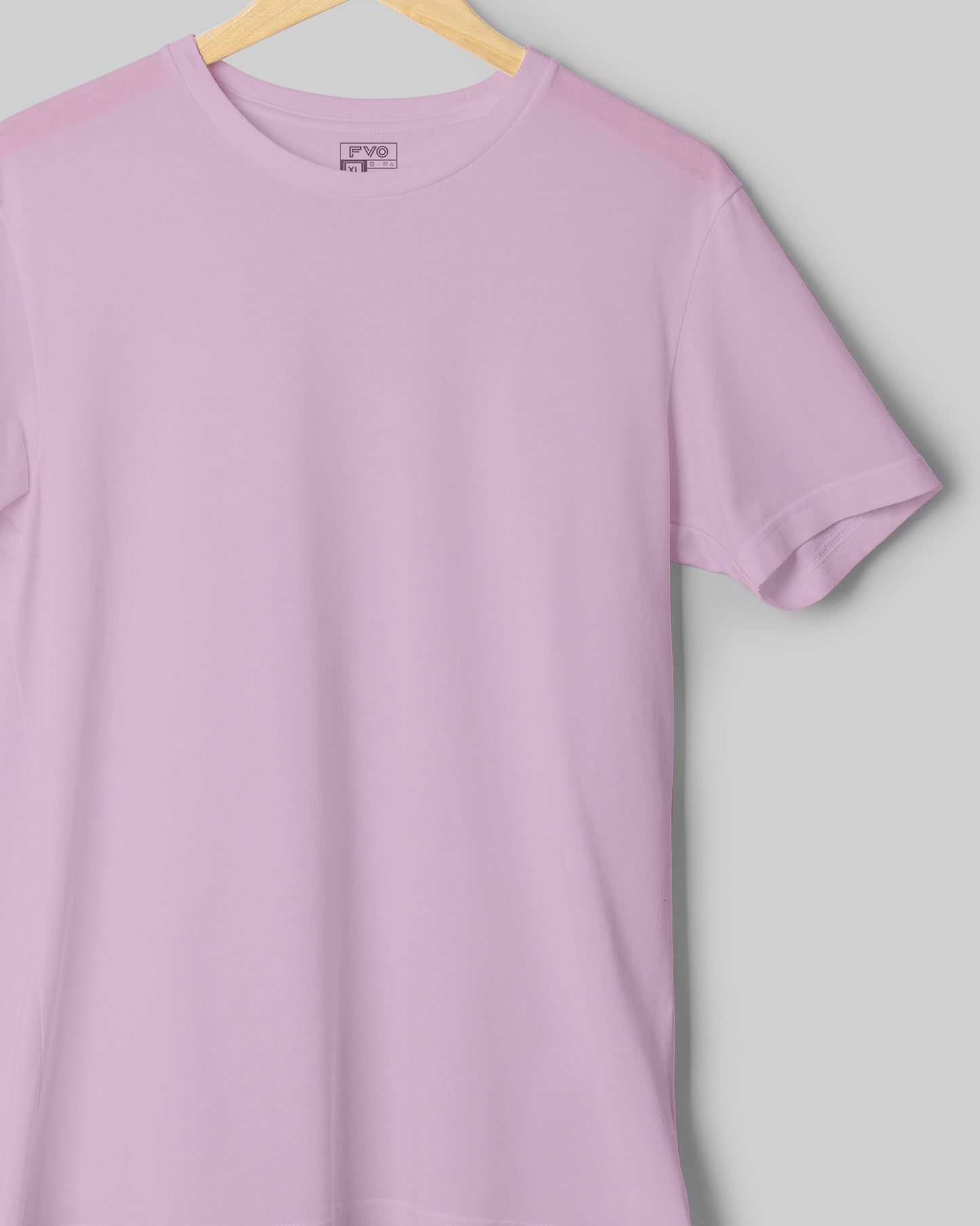 FVO Men's Purple Basic Round Neck Cotton T-shirt.