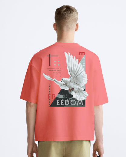 freedom bird peach oversized tshirt.