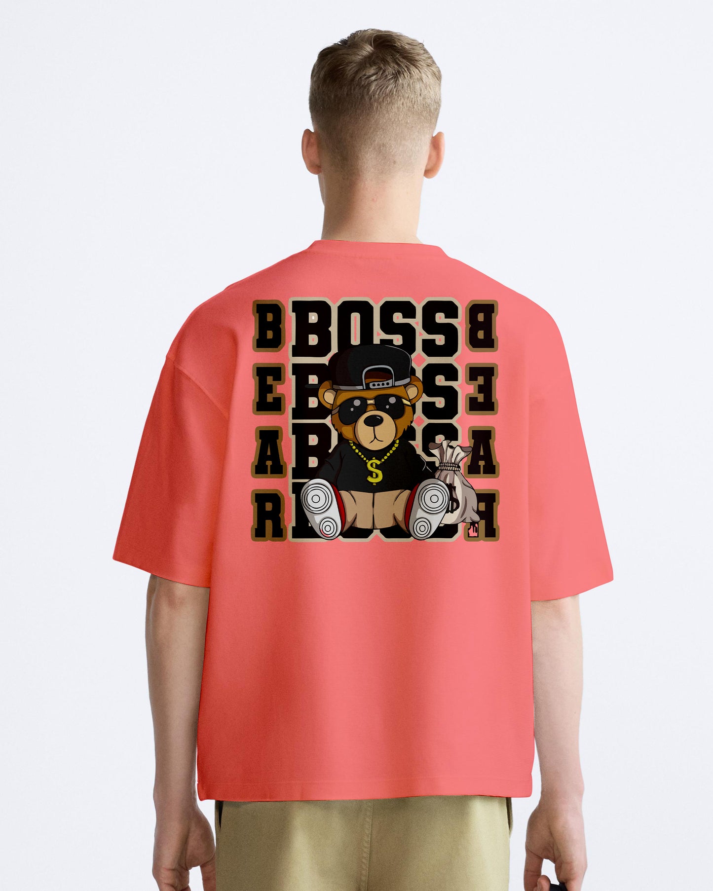 BOSS TEDDY MEN'S OVERSIZE COTTON TSHIRT.