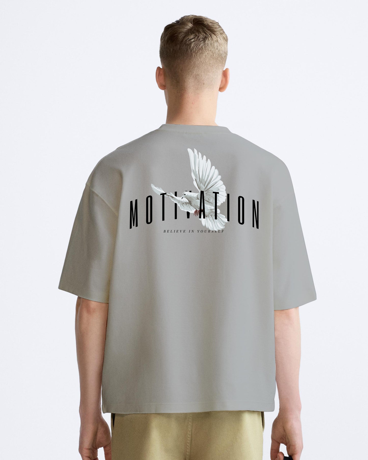 motivation grey oversized tshirt.