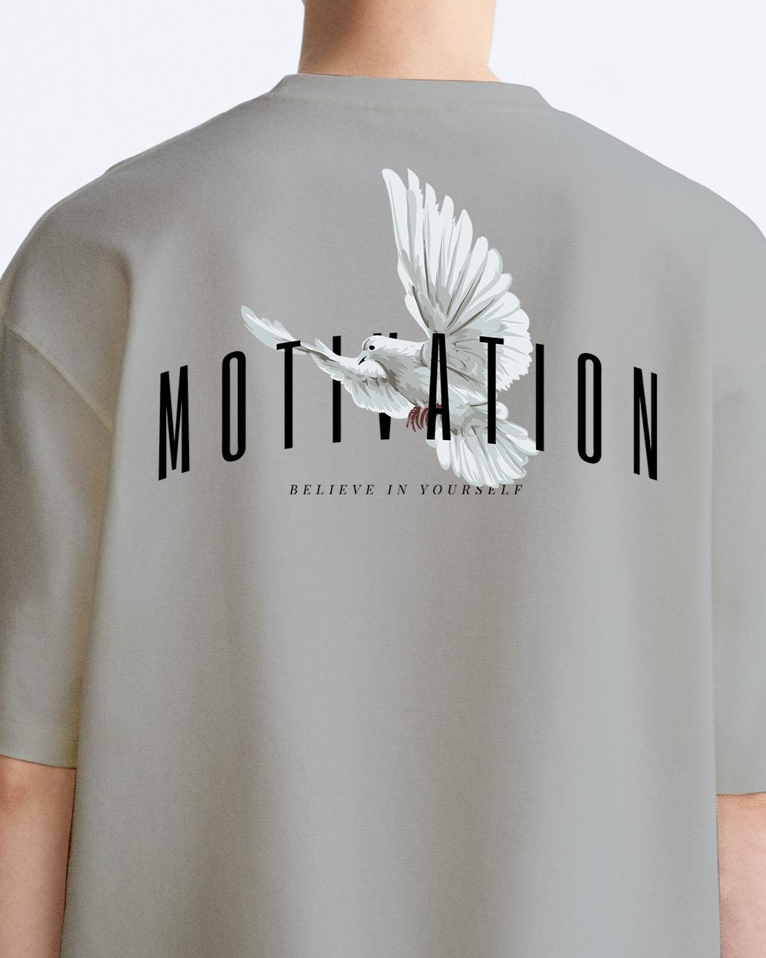 motivation grey oversized tshirt.