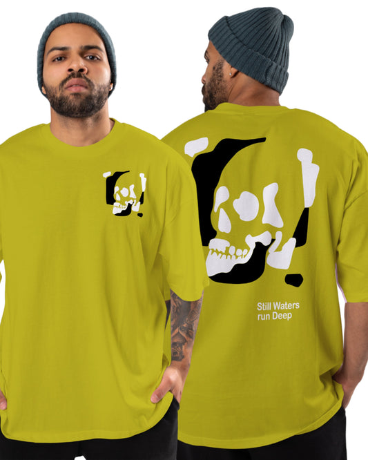 men's cotton oversize tshirt with back front print design.