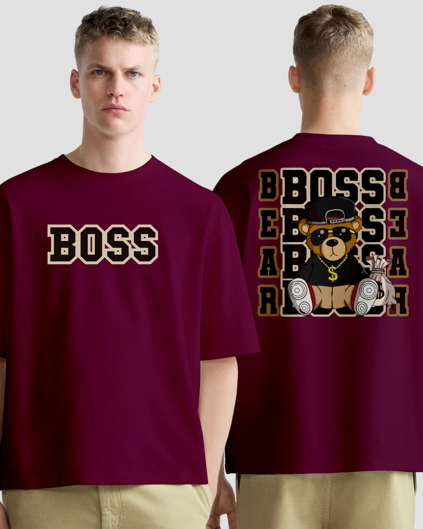 BOSS TEDDY MEN'S OVERSIZE COTTON TSHIRT.