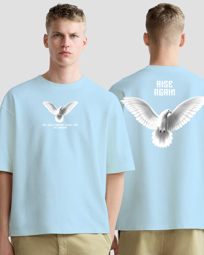 Rise Again pigeon sky oversized tshirt.