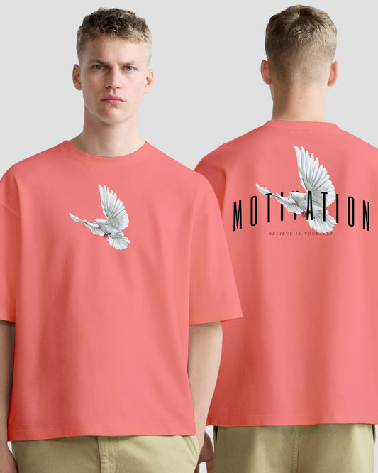 motivation peach oversized tshirt.