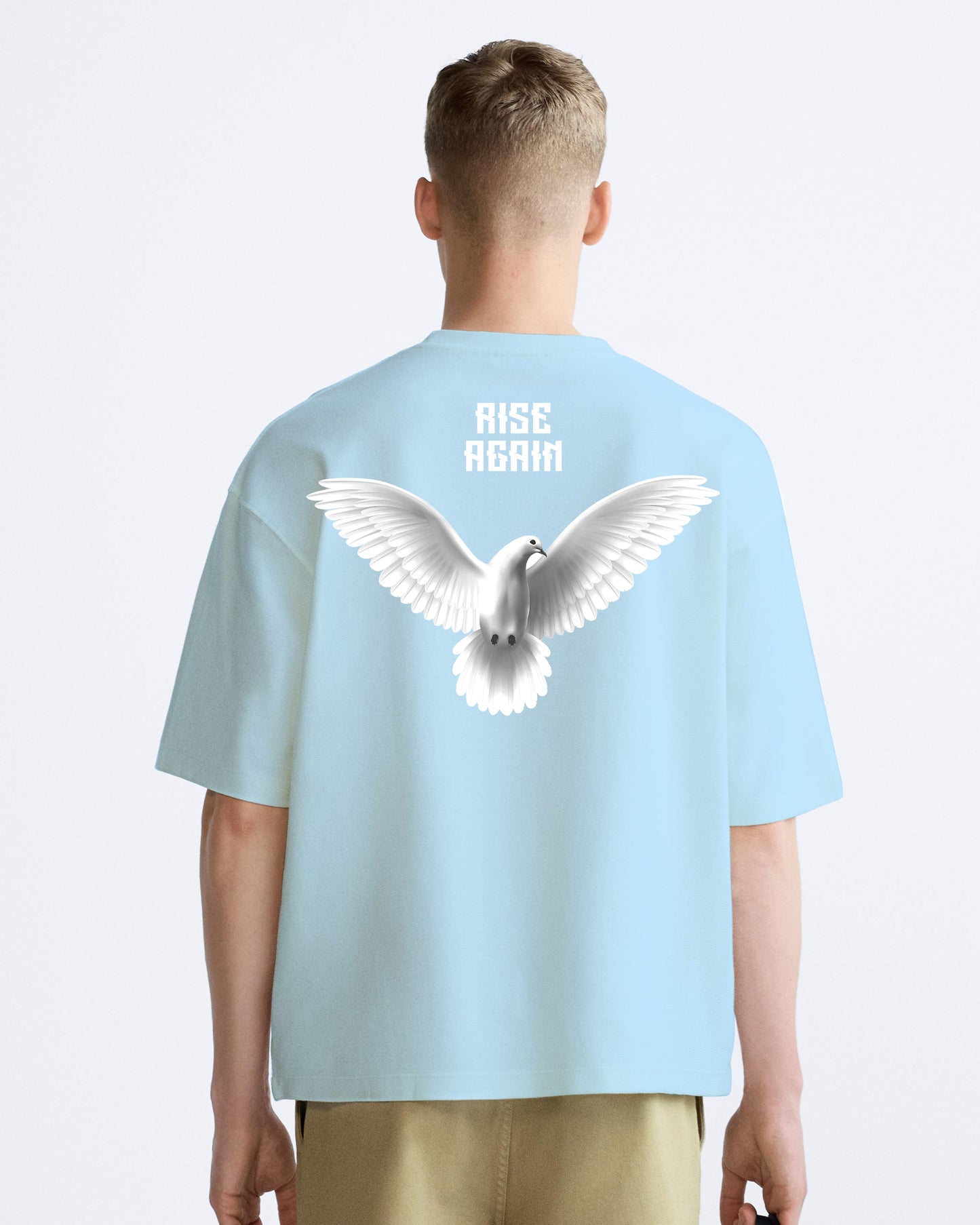 Rise Again pigeon sky oversized tshirt.