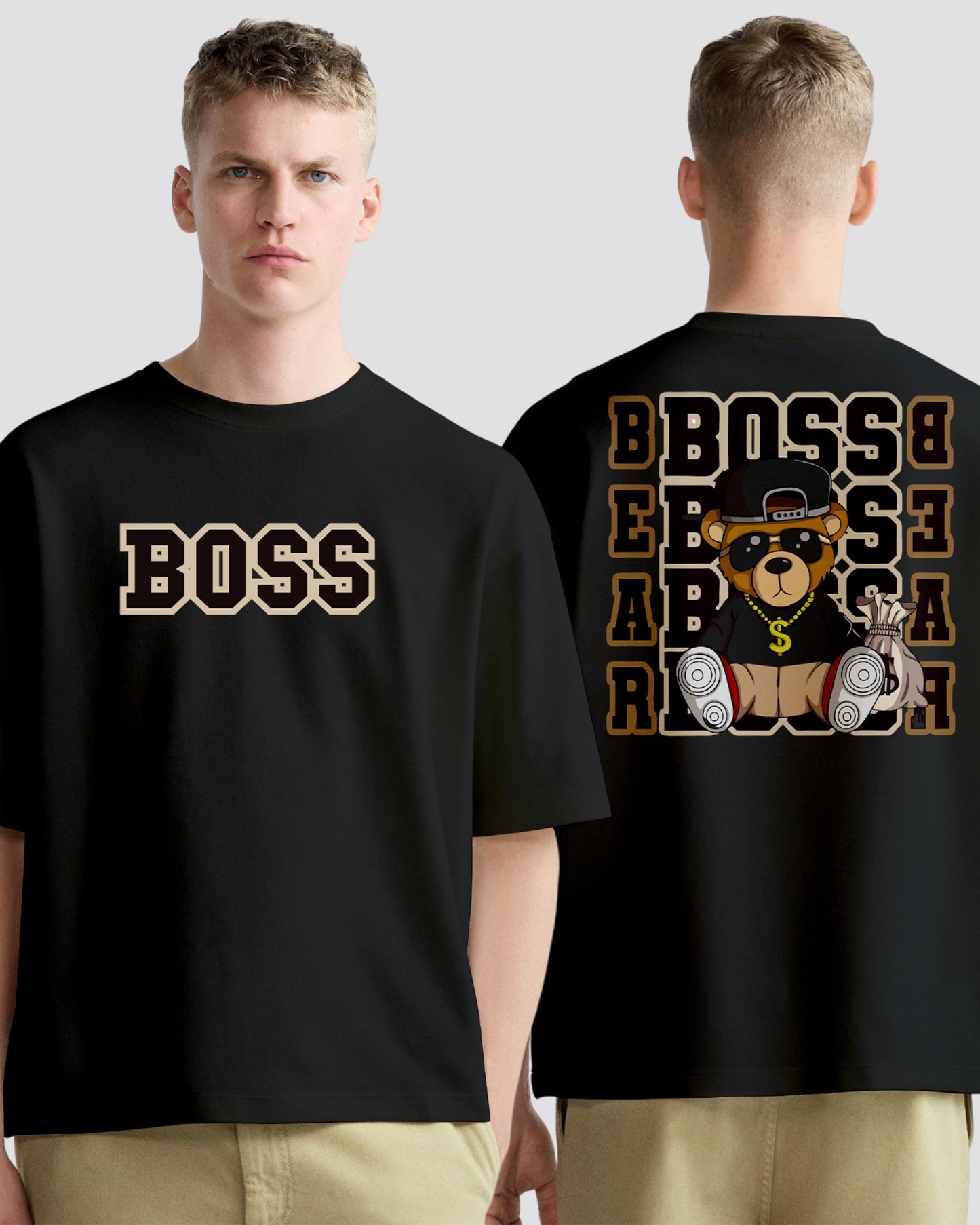 BOSS TEDDY MEN'S OVERSIZE COTTON TSHIRT.