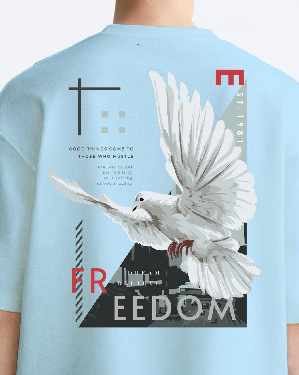 freedom bird sky oversized tshirt.