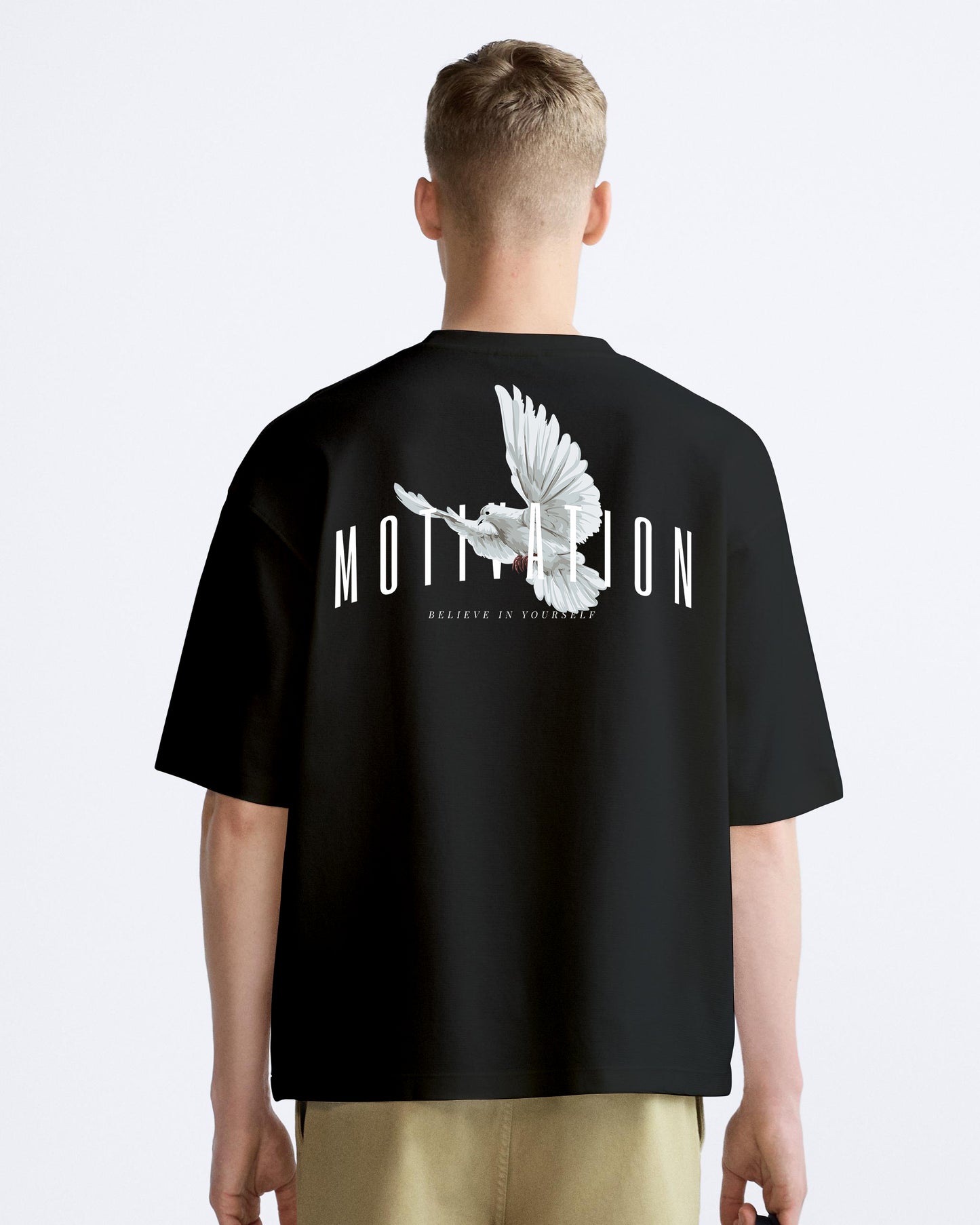 motivation black oversized tshirt.