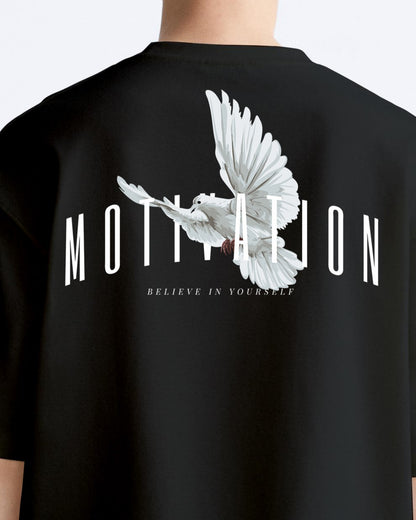 motivation black oversized tshirt.