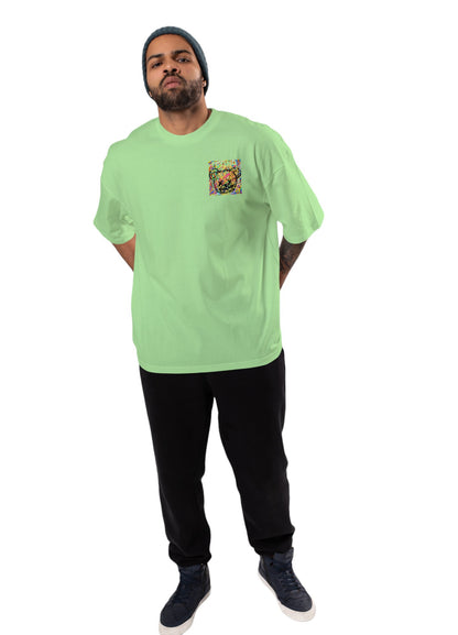 men's cotton oversize tshirt with back front print design.