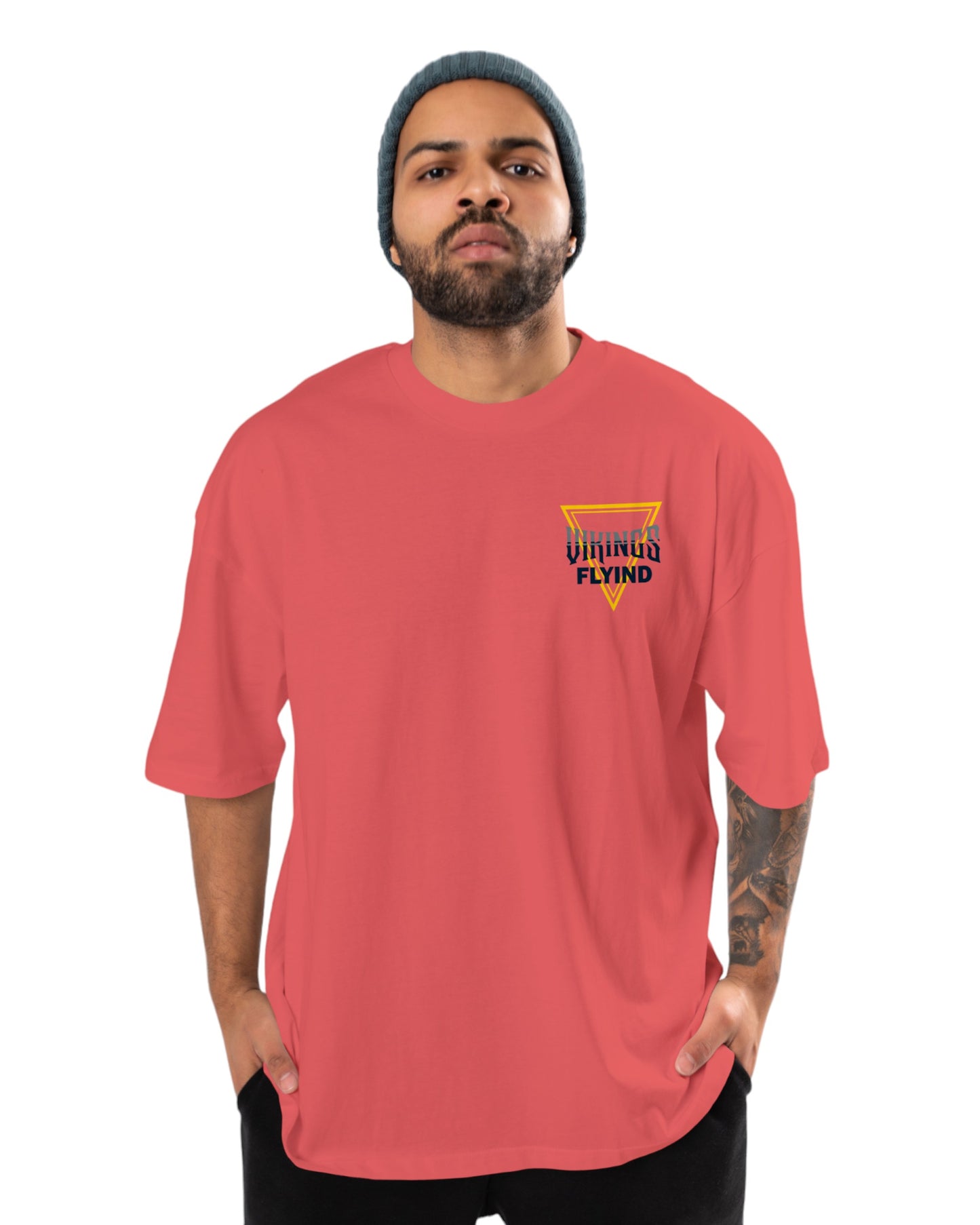 men's cotton oversize tshirt with back front print design.