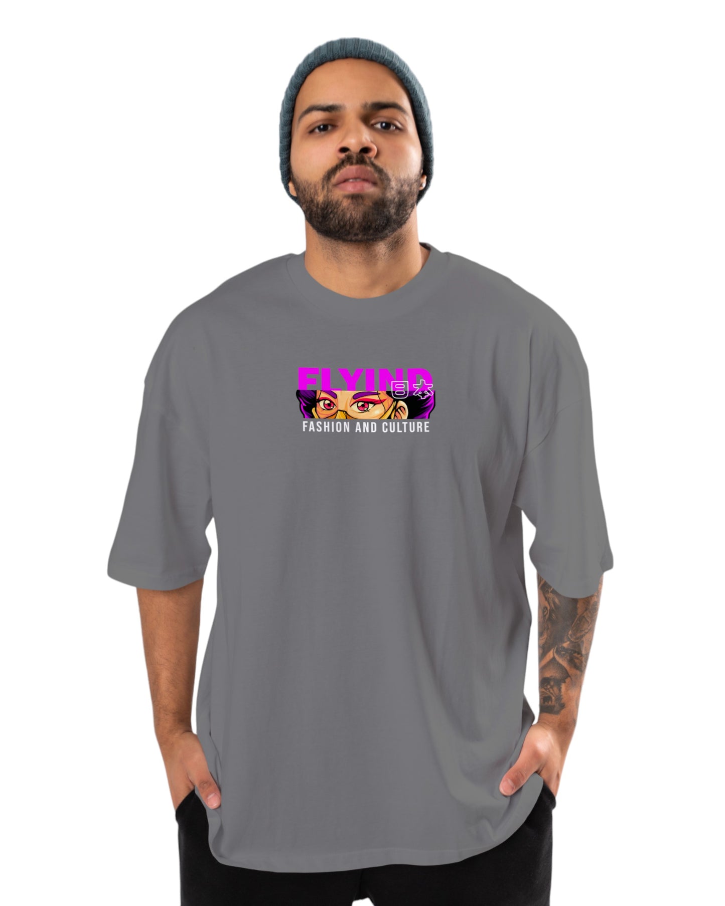 men's cotton oversize tshirt with back front print design.