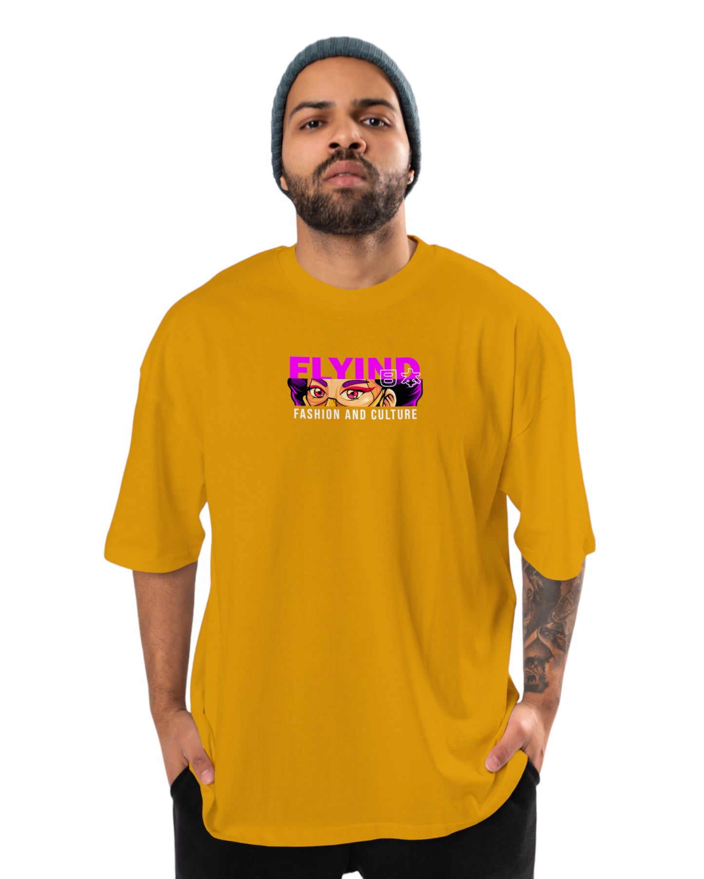 men's cotton oversize tshirt with back front print design.