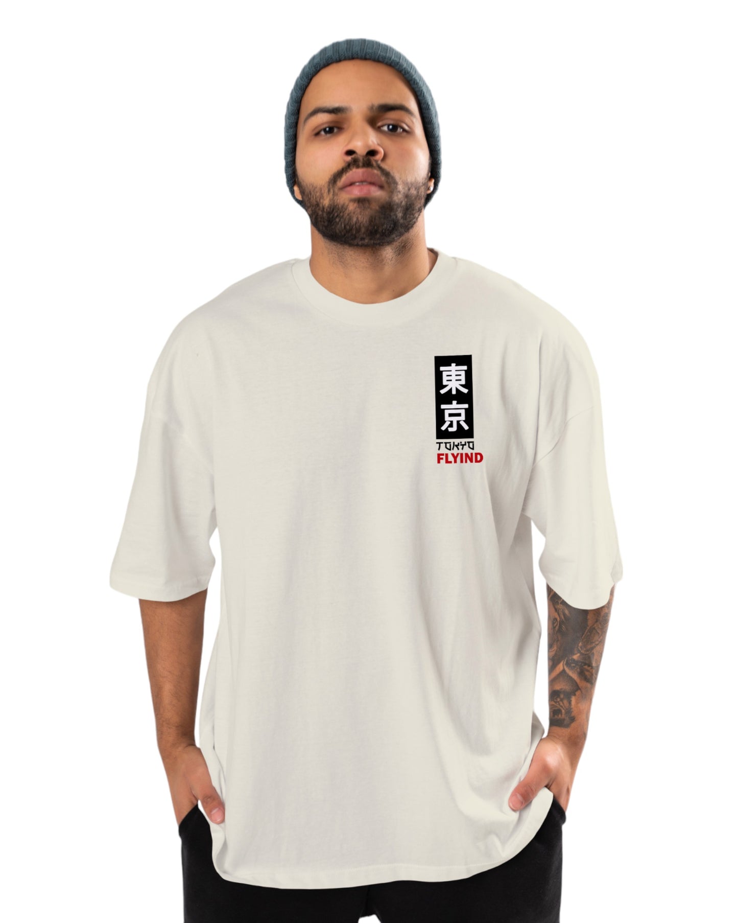 men's cotton oversize tshirt with back front print design.