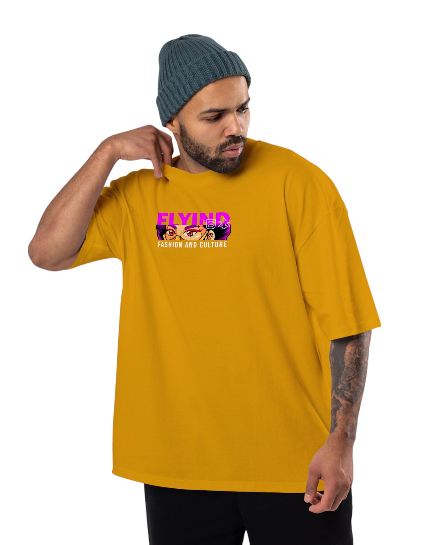 men's cotton oversize tshirt with back front print design.