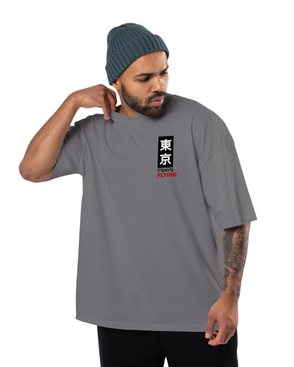 men's cotton oversize tshirt with back front print design.