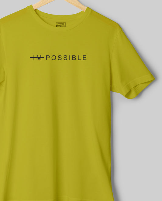 FVO Printed half sleeve round neck cotton I M Possible Lemon t-shirt.