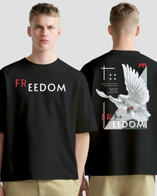 freedom bird black oversized tshirt.