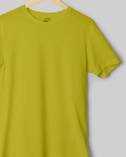 FVO Men's Lemon Basic Round Neck Cotton T-shirt.