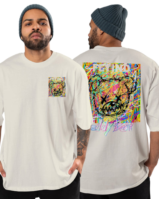 men's cotton oversize tshirt with back front print design.