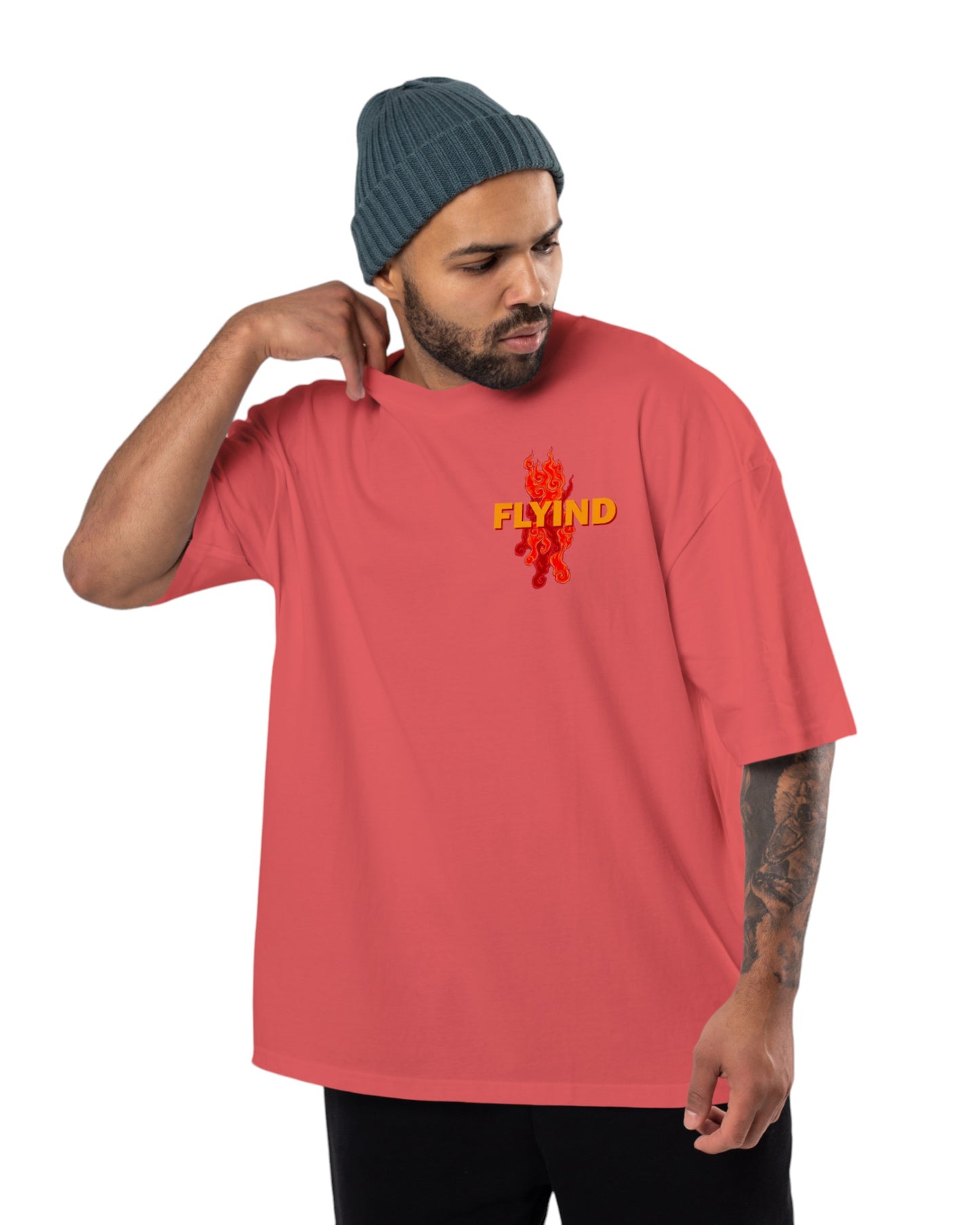 men's cotton oversize tshirt with back front print design.