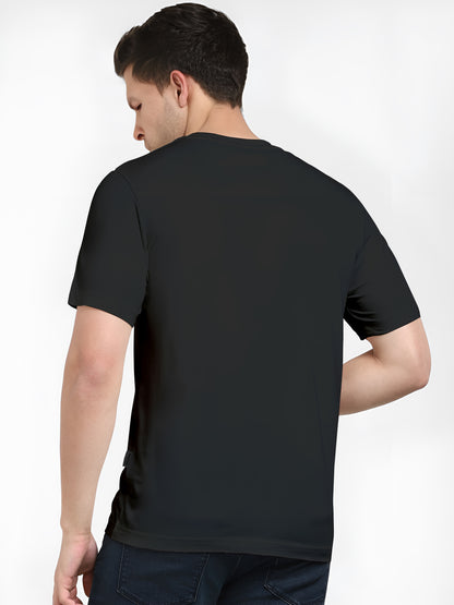 FVO Printed half sleeve round neck cotton Friends Black t-shirt.