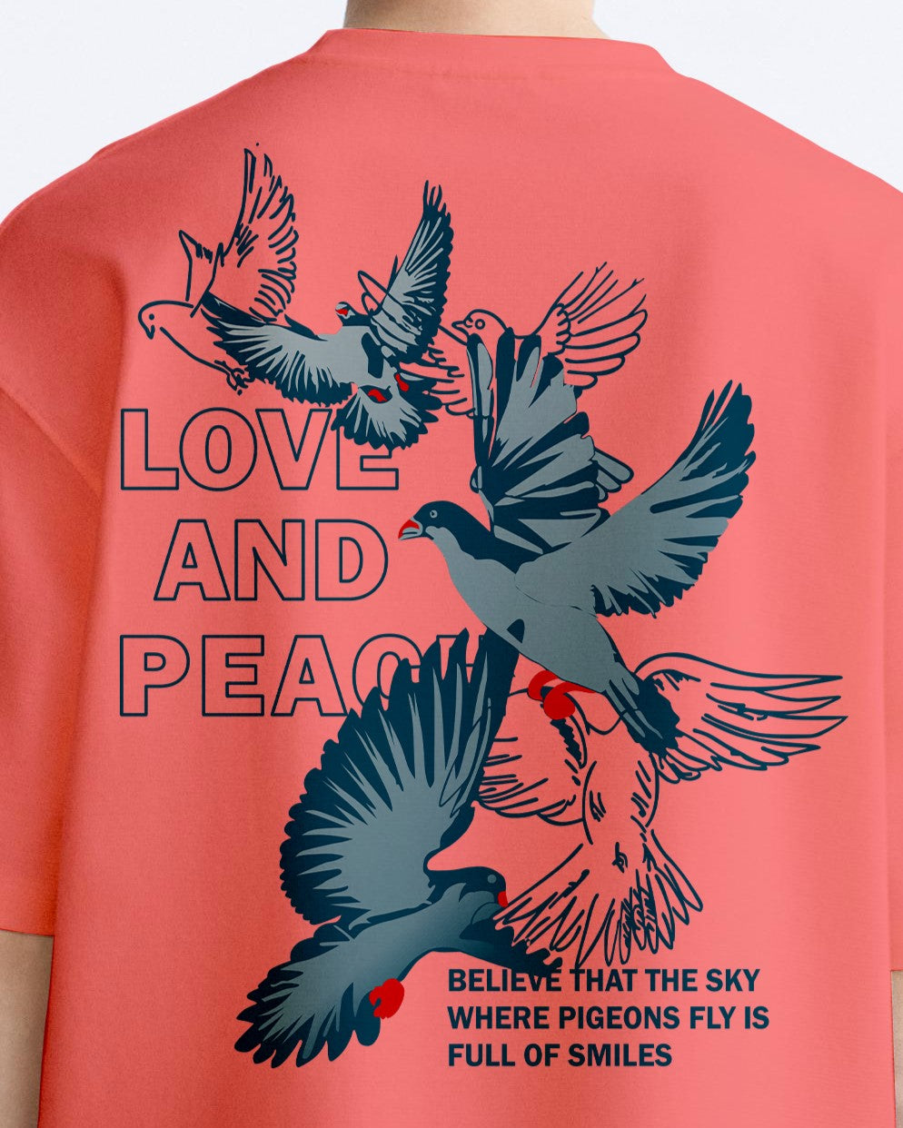 LOVE & PEACE MEN'S OVERSIZE COTTON TSHIRT.