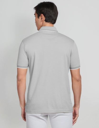 FVO Men's Polo Tshirt Single Pockety Polo Neck Cotton Sinker GREY T-shirt.