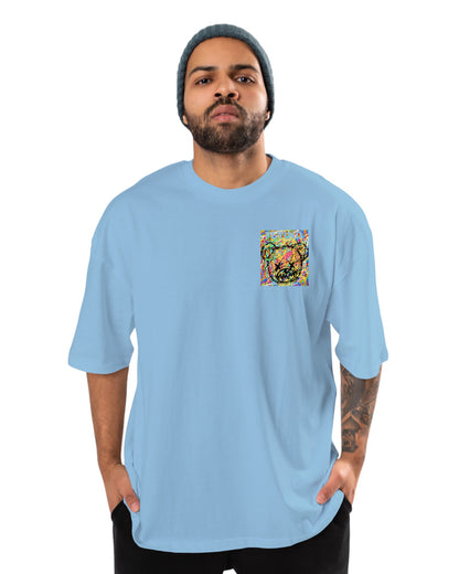 men's cotton oversize tshirt with back front print design.