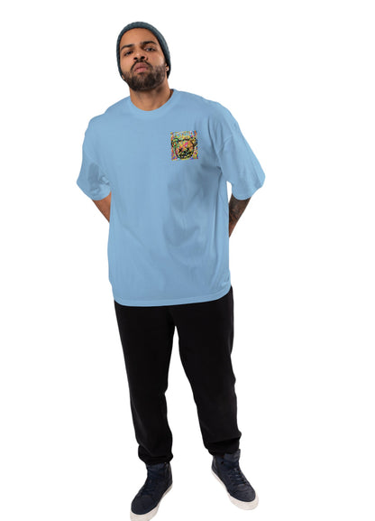 men's cotton oversize tshirt with back front print design.