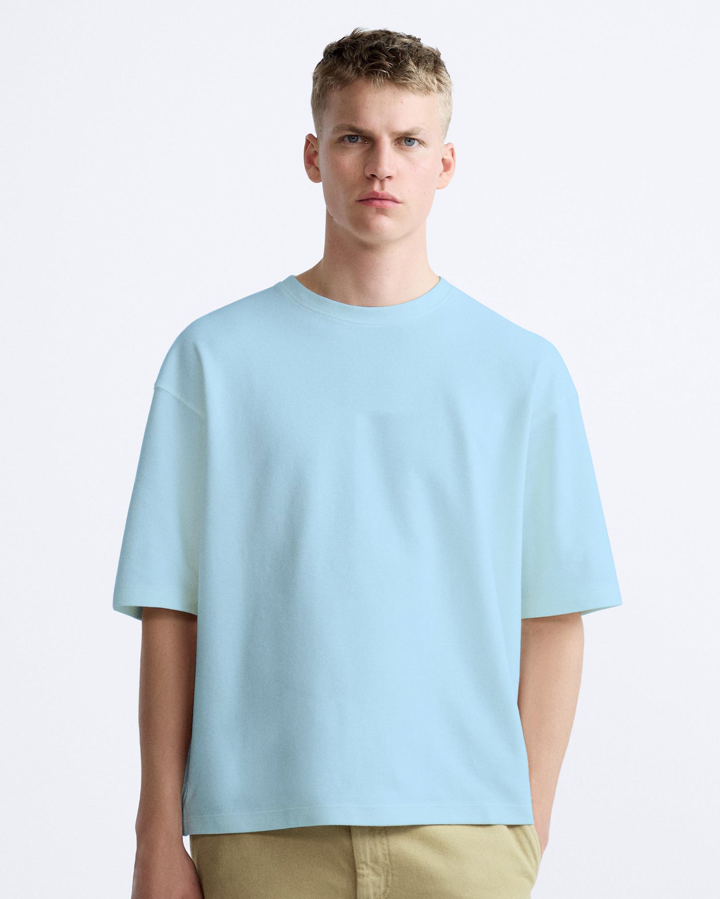 teach peace sky blue cotton oversized tshirt.