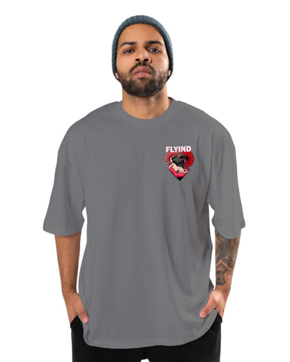 men's cotton oversize tshirt with back front print design.