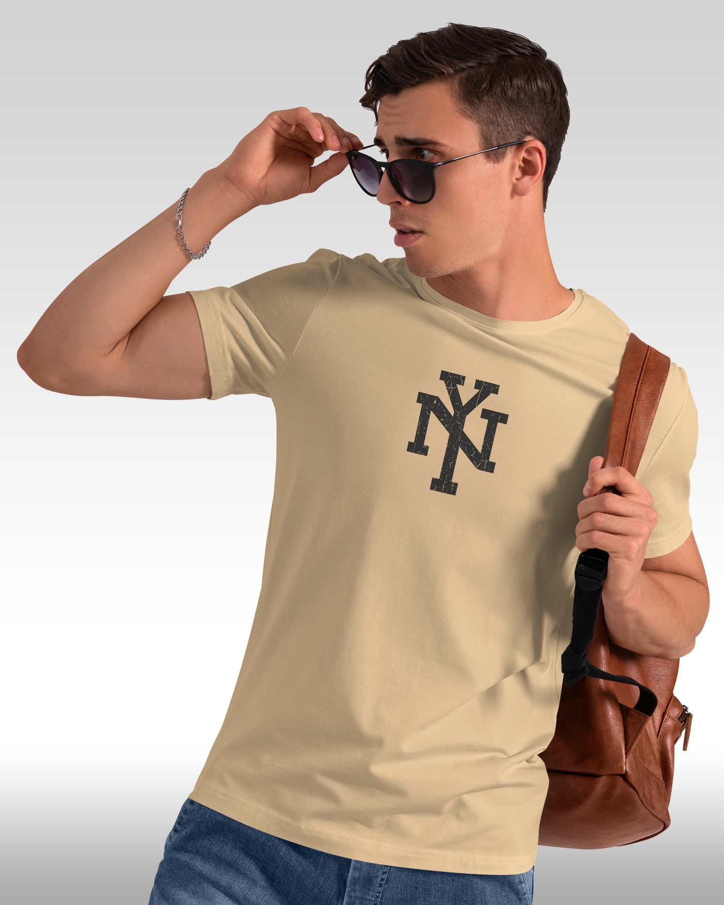 FVO Printed half sleeve round neck cotton NEW YORK CITY tshirt.