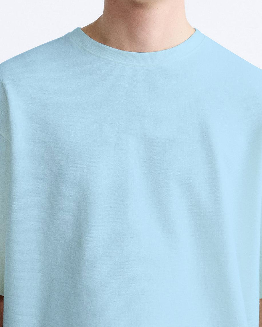 teach peace sky blue cotton oversized tshirt.