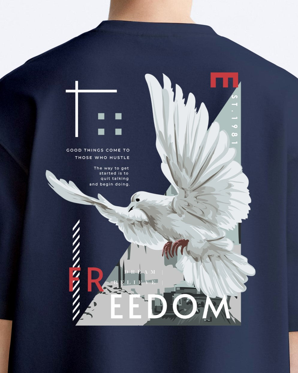 freedom bird navy oversized tshirt.