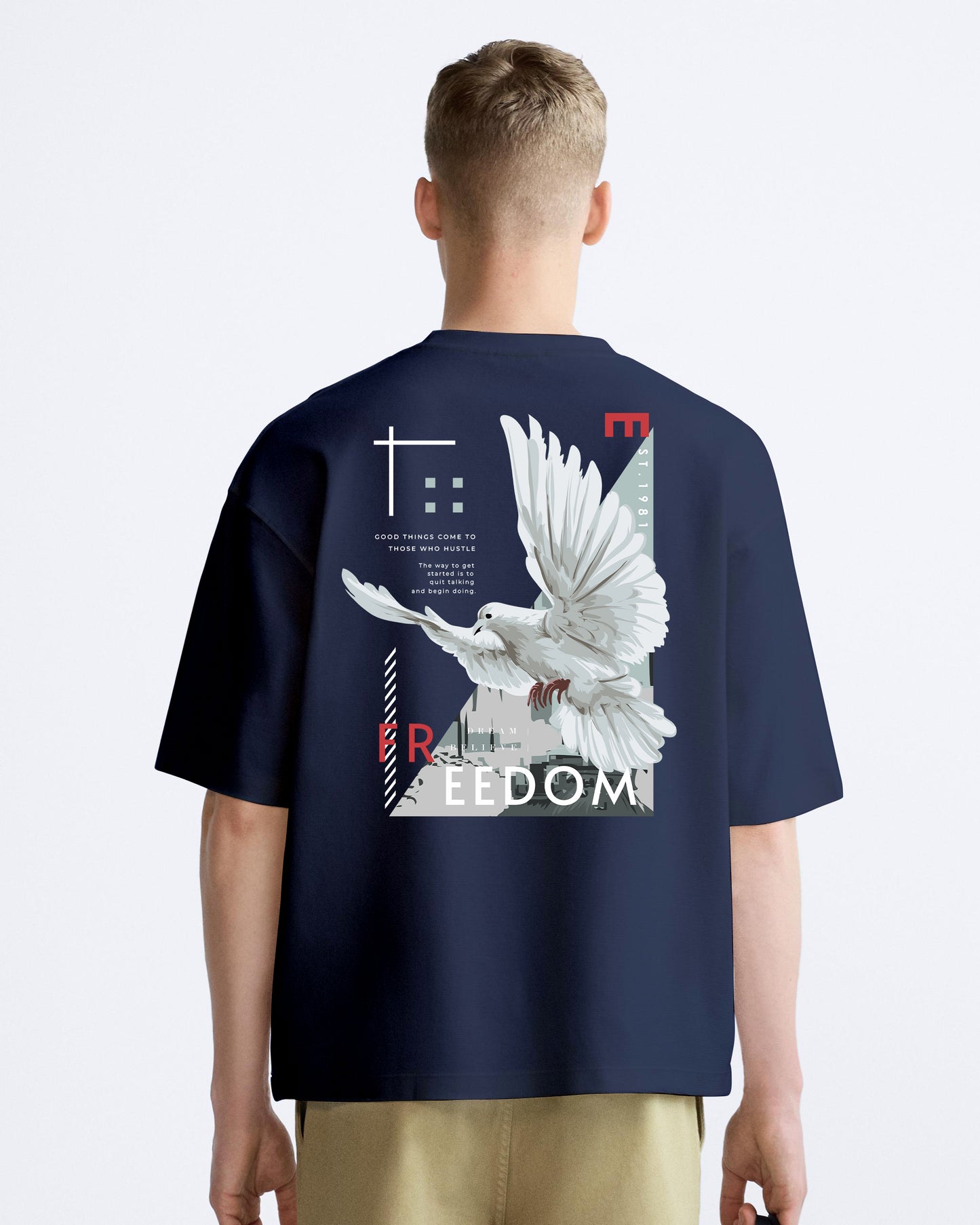 freedom bird navy oversized tshirt.