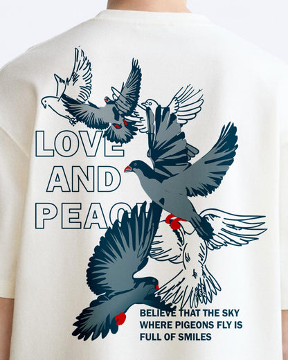 LOVE & PEACE MEN'S OVERSIZE COTTON TSHIRT.