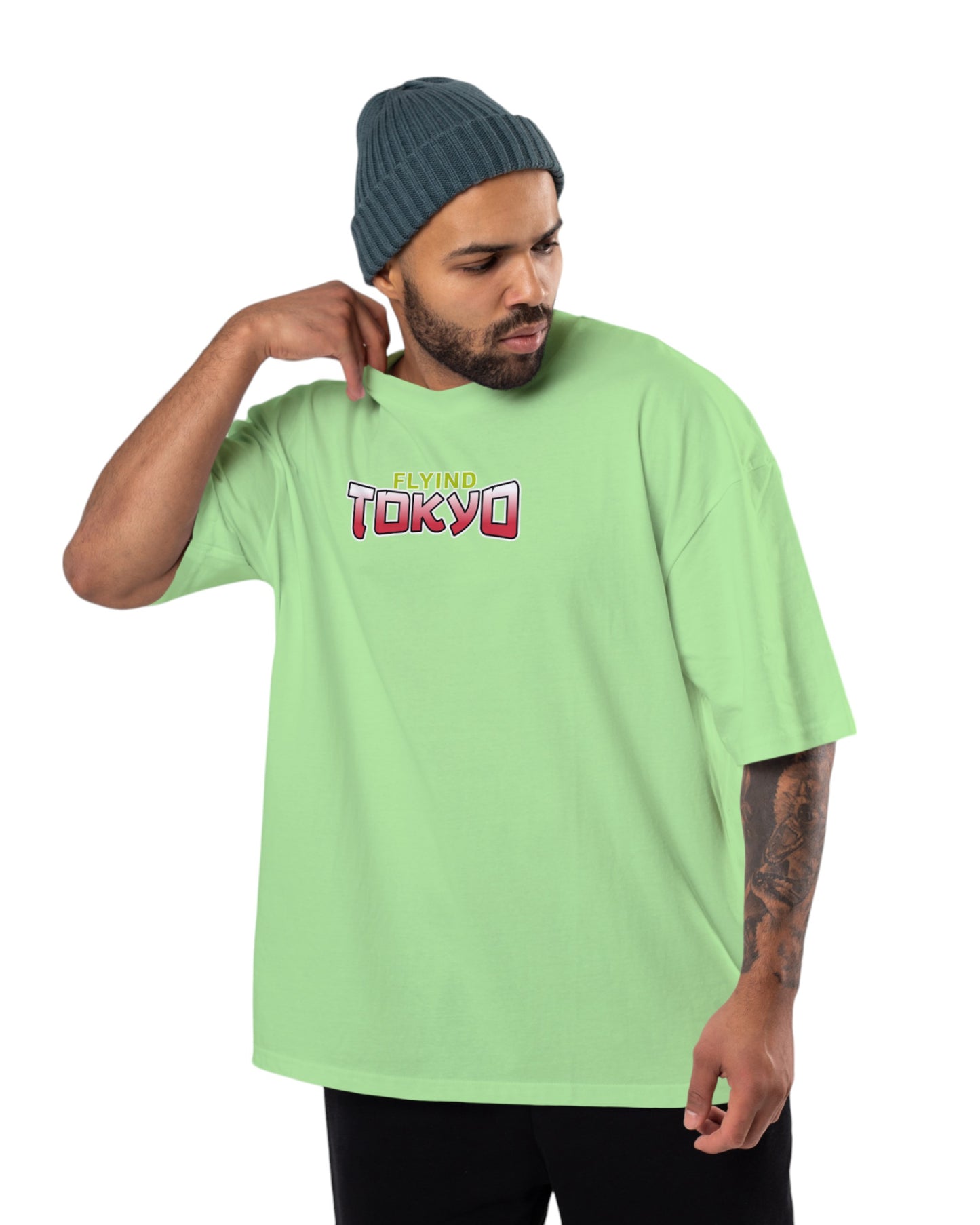 men's cotton oversize tshirt with back front print design.