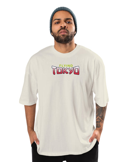 men's cotton oversize tshirt with back front print design.