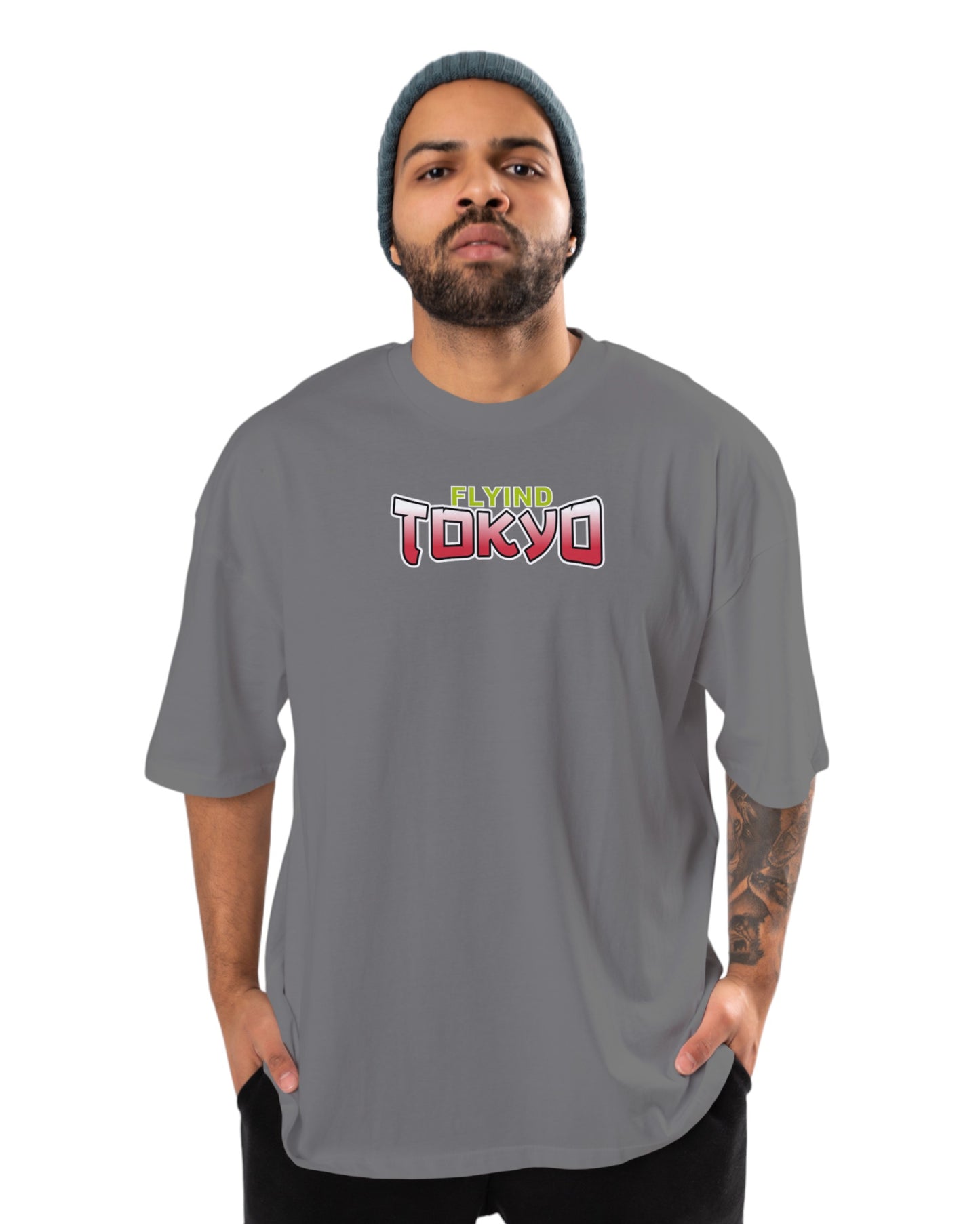 men's cotton oversize tshirt with back front print design.